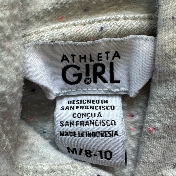 Athleta Girl In Your Element Textured 2.0 Hoodie in Oatmeal Multi Sz M 8-10 - Picture 7 of 12